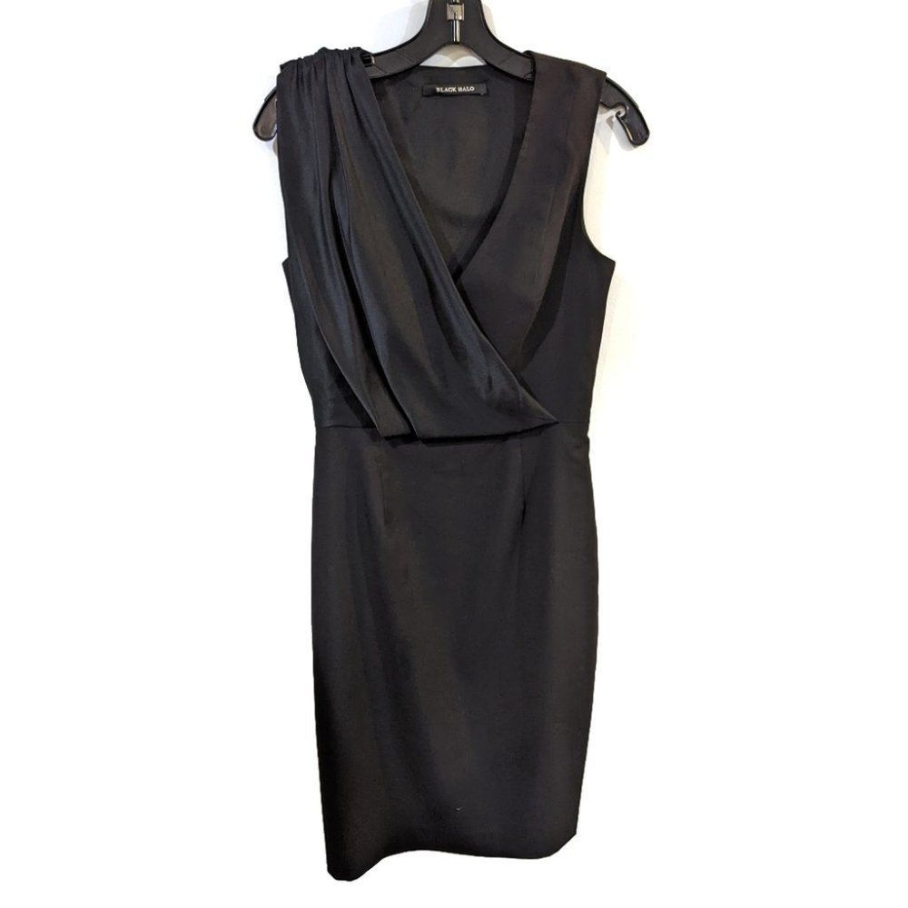 Black Halo | V-Neck Sheath Dress